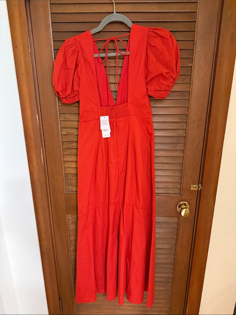 Abercrombie & Fitch Puff-Sleeve V-Neck Maxi Dress - Picture 4 of 4